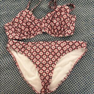 Shade & Shore Pink Patterned Bikini
